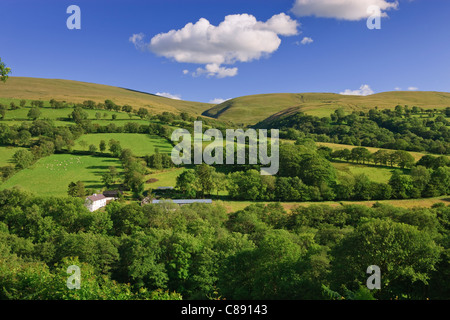 Rural countryside Llanddeusant (Y Mynydd Du) Black Mountain Brecon Beacons National Park Carmarthenshire Wales Stock Photo