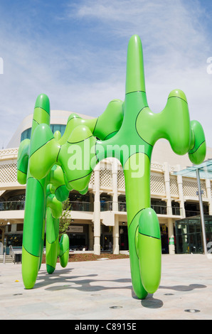 New abstract sculpture by artist James Angus - dubbed The Cactus - in Forrest Place, Perth, Western Australia Stock Photo