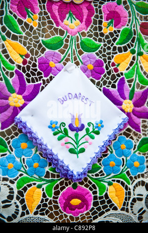 Embroidered Souvenirs - Budapest, Hungary Stock Photo