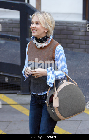 Presenter Lisa Maxwell is seen leaving ITV's London Studios after filming Loose Women on Friday, October 14, 2011 Stock Photo