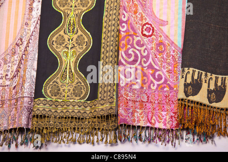 Traditional muslim garments on display at stall in bazaar in Jaipur, Rajasthan, Northern India Stock Photo