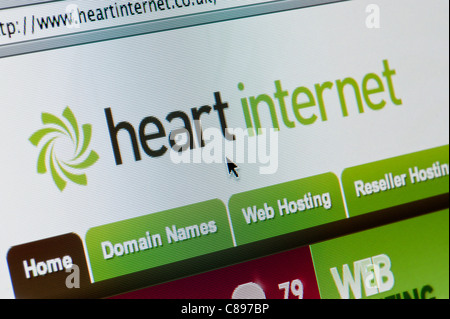 Close up of the Heart Internet logo as seen on its website. (Editorial use only: print, TV, e-book and editorial website). Stock Photo