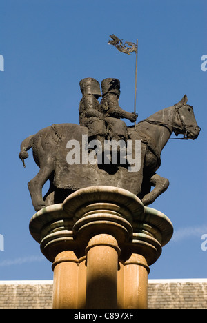 Statue of Knights Templar outside Temple Church Inns of Court London Uk  HOMER SYKES Stock Photo