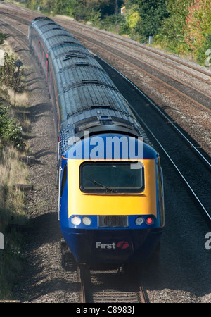 First Great Western high speed class 43 passenger train on the move at Slough. England. Stock Photo