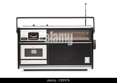 A studio shot of a retro style radio