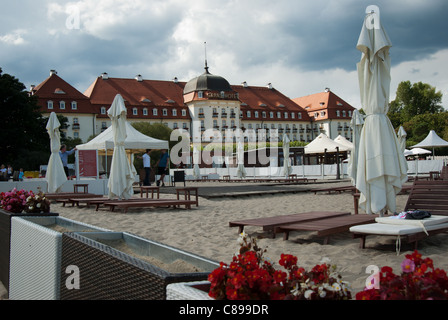 Sopot, Grand Hotel, Sopot Beach Stock Photo