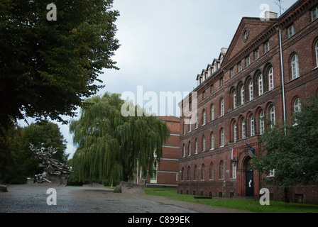 The Defense of the Polish Post Office in Danzig Monument and old Post Office building. Stock Photo