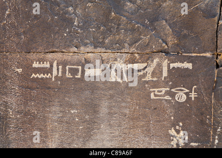 Inscription at Wadi Hammamat, Eastern Desert, Red Sea Hills, Egypt, North Africa Stock Photo