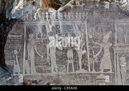 Inscription at Wadi Hammamat, Eastern Desert, Red Sea Hills, Egypt, North Africa Stock Photo