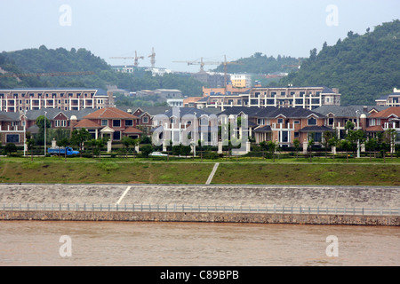 North American style construction along the Yangtze River at Yichang City, China Stock Photo