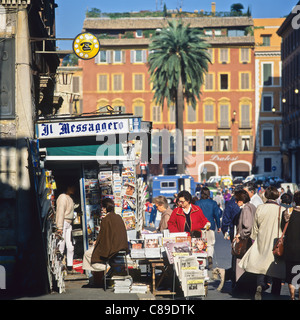 Newsstand Piazza di Spagna square Rome Italy Europe Stock Photo