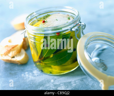 Jar of tuna in oil Stock Photo
