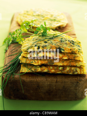 Herb omelette Stock Photo