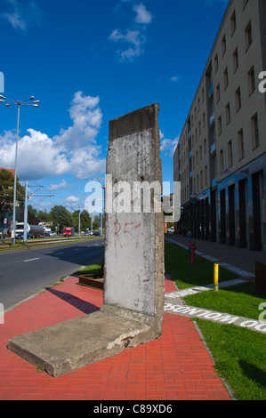 Part of Berlin wall next to Roads to Freedom exhibition Gdansk Pomeriania northern Poland Europe Stock Photo