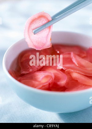 Ginger preserved in vinegar Stock Photo
