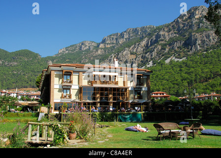 AKYAKA, TURKEY. The Ottoman Residence Hotel, a modern luxury hotel on the banks of the Azmak river. 2011. Stock Photo