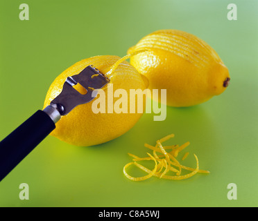 Making lemon zests Stock Photo