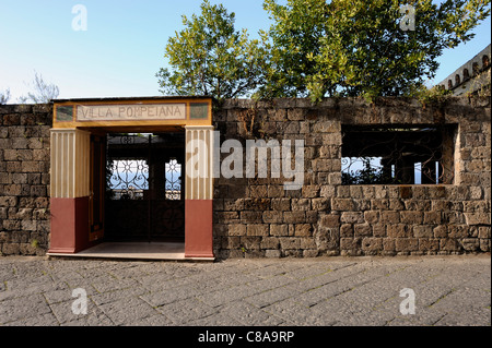 Villa Pompeiana is a re-creation of a Pompeian Villa built for Lord Astor. The cliffside terrace is built in ancient Roman style Stock Photo