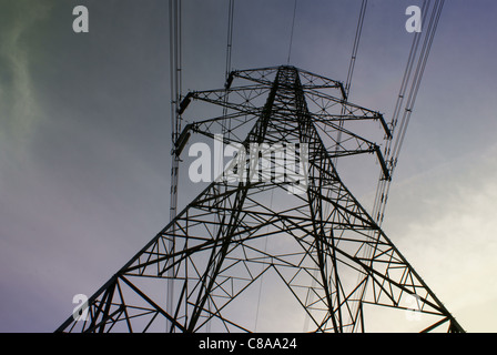 Electrical transmission tower, Pylon Stock Photo