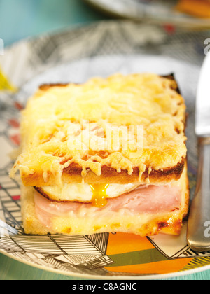 Ham,cheese and fried egg toasted sandwich Stock Photo