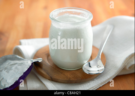 Plain yoghurt Stock Photo