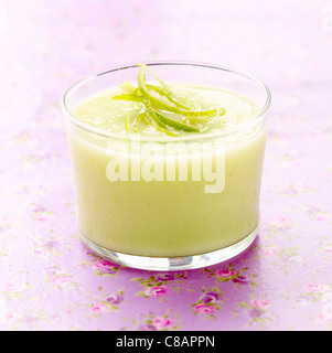 Green melon and lime Gaspacho Stock Photo