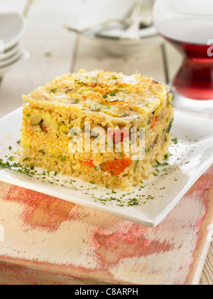 Quinoa,tomato,zucchini and mushroom lasagnes Stock Photo