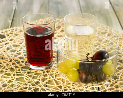 White and red grape juice Stock Photo