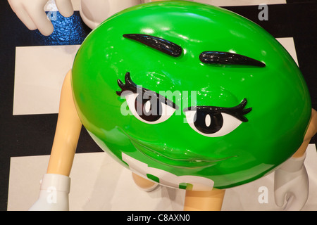 England, London, Leicester Square, Interior display of M&M World Store Stock Photo