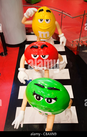 England, London, Leicester Square, Interior display of M&M World Store Stock Photo