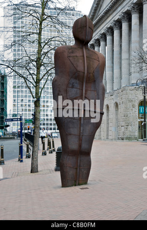 Antony Gormley Iron Man statue in centre of Birmingham Stock Photo