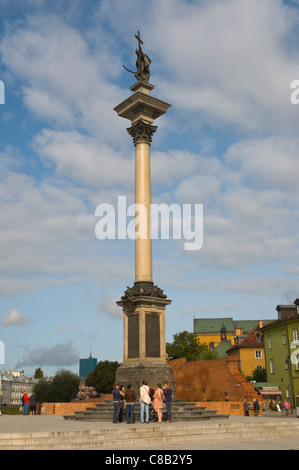 King Sigismund III Vasa column (1644) by Clemente Molli at Plac Zamkowy the Castle Square old town Warsaw Poland Europe Stock Photo