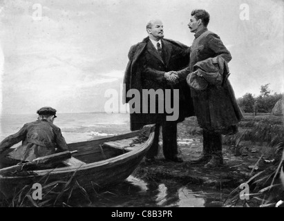 Vladimir Lenin and Iosif Stalin Stock Photo