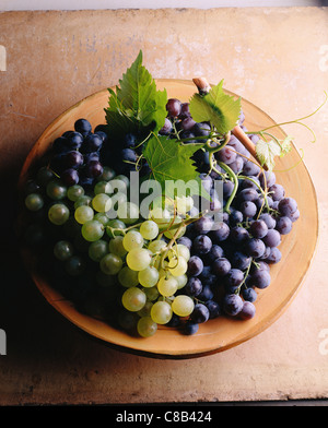 bunches of red and white grapes Stock Photo