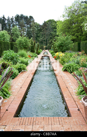 Canal type water feature in the Alhambra Gardens at Roundhay Park Leeds. Stock Photo
