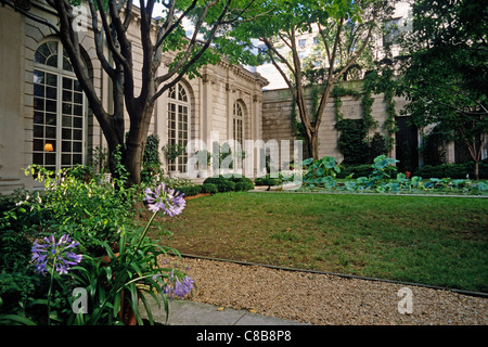 Garden of the Frick Collection Museum New York USA. Stock Photo