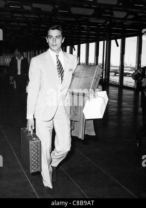 Alain Delon at the airport Stock Photo