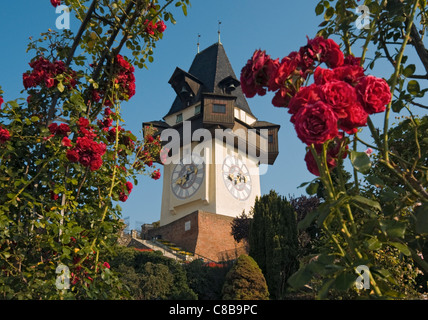 Uhrturm (Clock Tower), Grazer Schlossberg Hill, Graz, Styria (Austria) Stock Photo