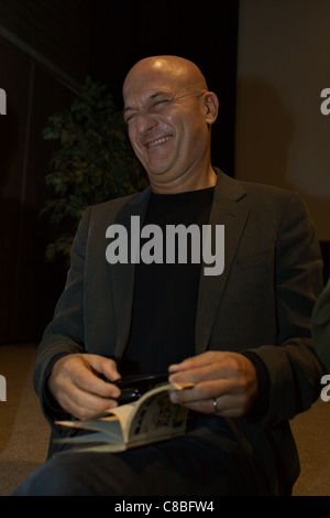 'BAR SPORT' - Claudio Bisio (Italian Comical Actor) reading the book 'bar sport' written by Stefano Benni Stock Photo