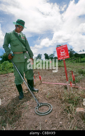 Land mines remain the brutal legacy of years of war in Cambodia. Stock Photo