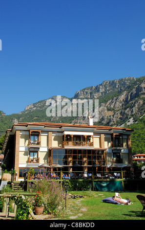 AKYAKA, TURKEY. The Ottoman Residence Hotel, a modern luxury hotel on the banks of the Azmak river. 2011. Stock Photo