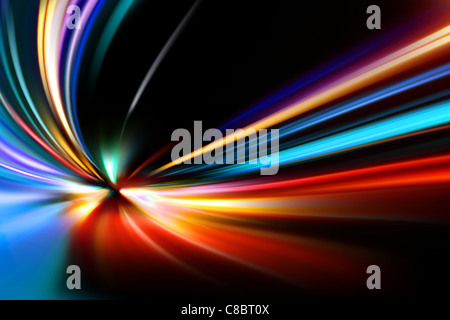 abstract night acceleration speed motion on road Stock Photo