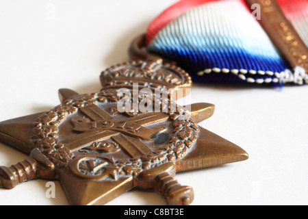 World War One Medal. The 1914 Star. Also Know as 'Pip' or 'Mons Star' Stock Photo