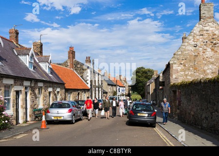 Centre of the village of Lindisfarne, Holy Island, Northumberland, North East England, UK Stock Photo