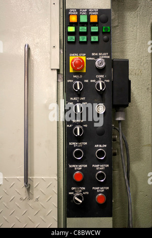 A control panel for a plastics injection molding machine Stock Photo ...