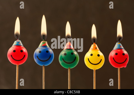 Candles with smiles. Stock Photo