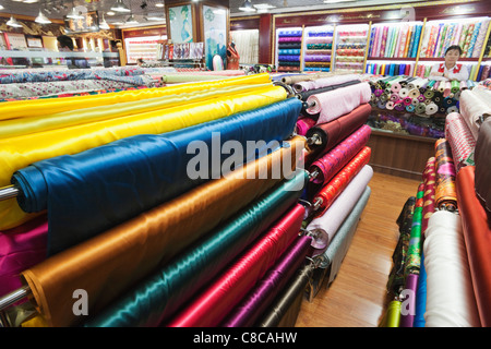 China, Beijing, The Silk Market, Material and Silk Shop Stock Photo