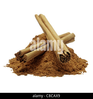 Cinnamon sticks and powder Stock Photo