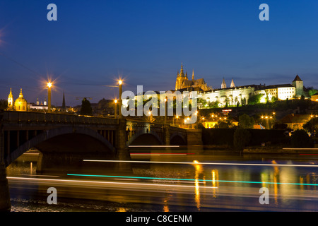 Prague Castle at night Stock Photo