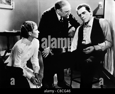 MARGUERITE CHURCHILL, EDMUND GWENN, BORIS KARLOFF, THE WALKING DEAD, 1936 Stock Photo